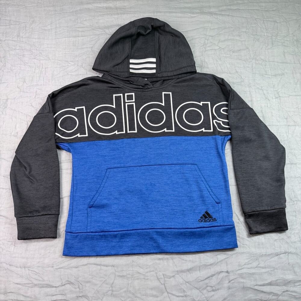 Adidas Black and Blue Long Sleeve Hoodie